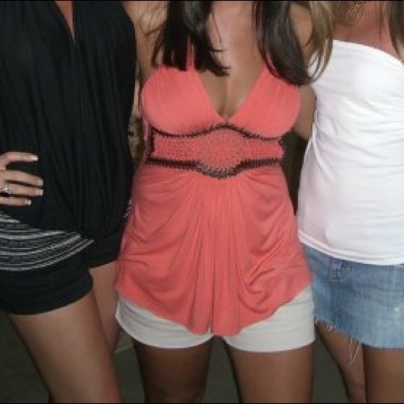 Sky Tops - Sky orange halter top.